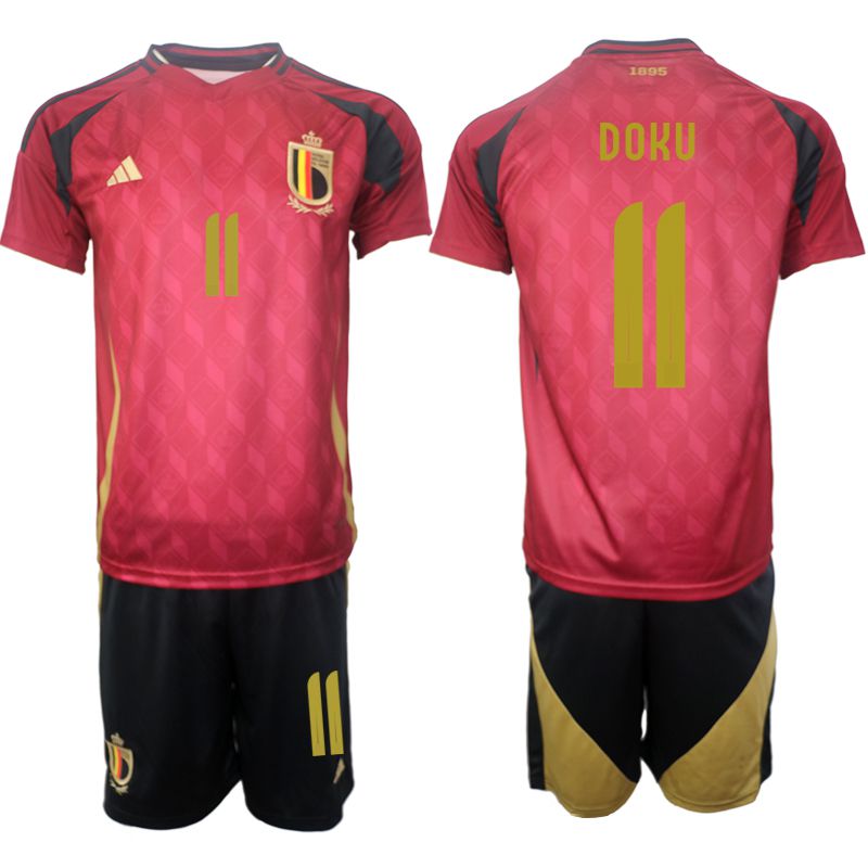 Men 2024-2025 Season Belgium home red 11 Soccer Jersey